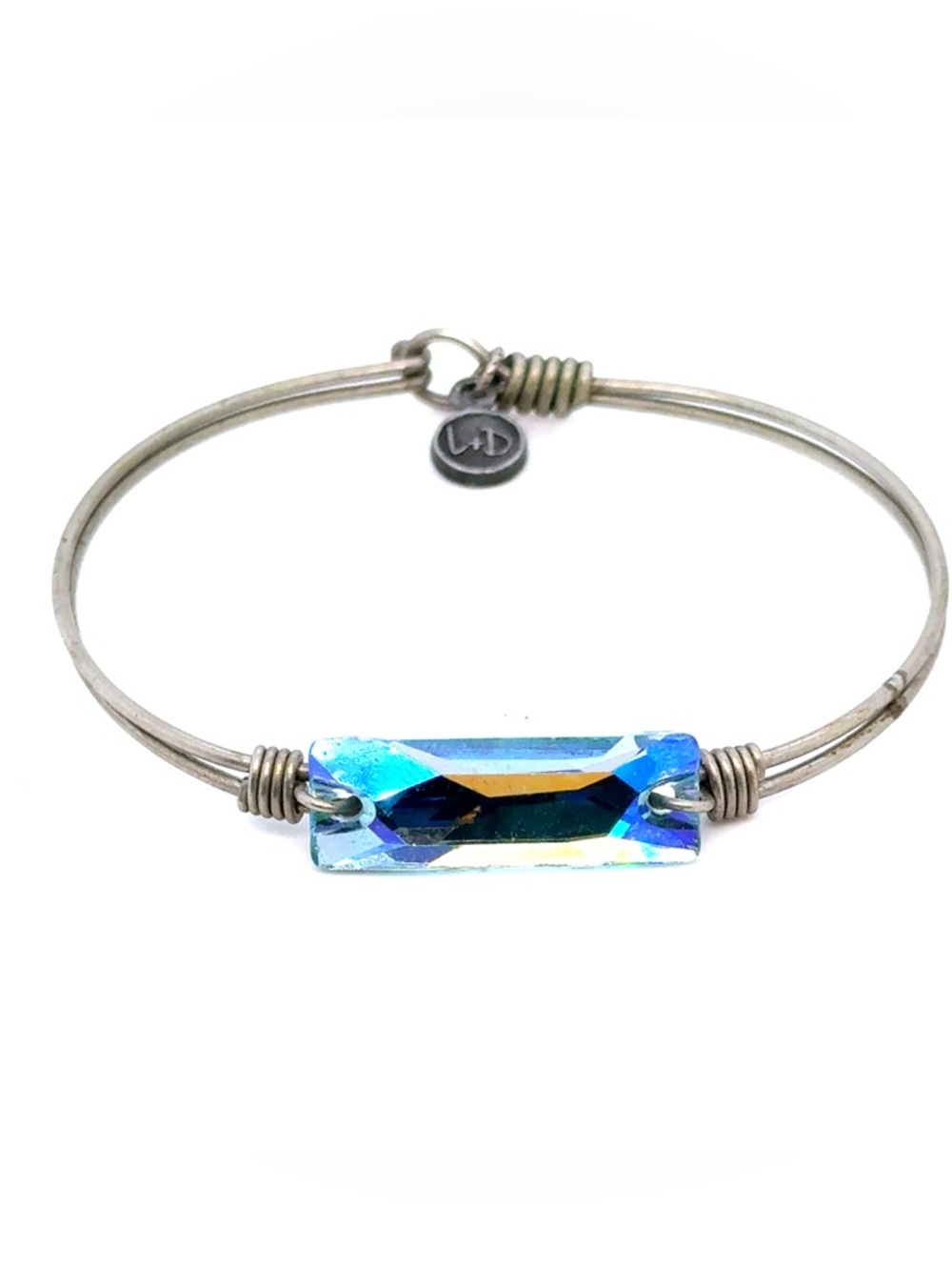 Luca + Danni Blue Iridescent Bar Bangle Bracelet